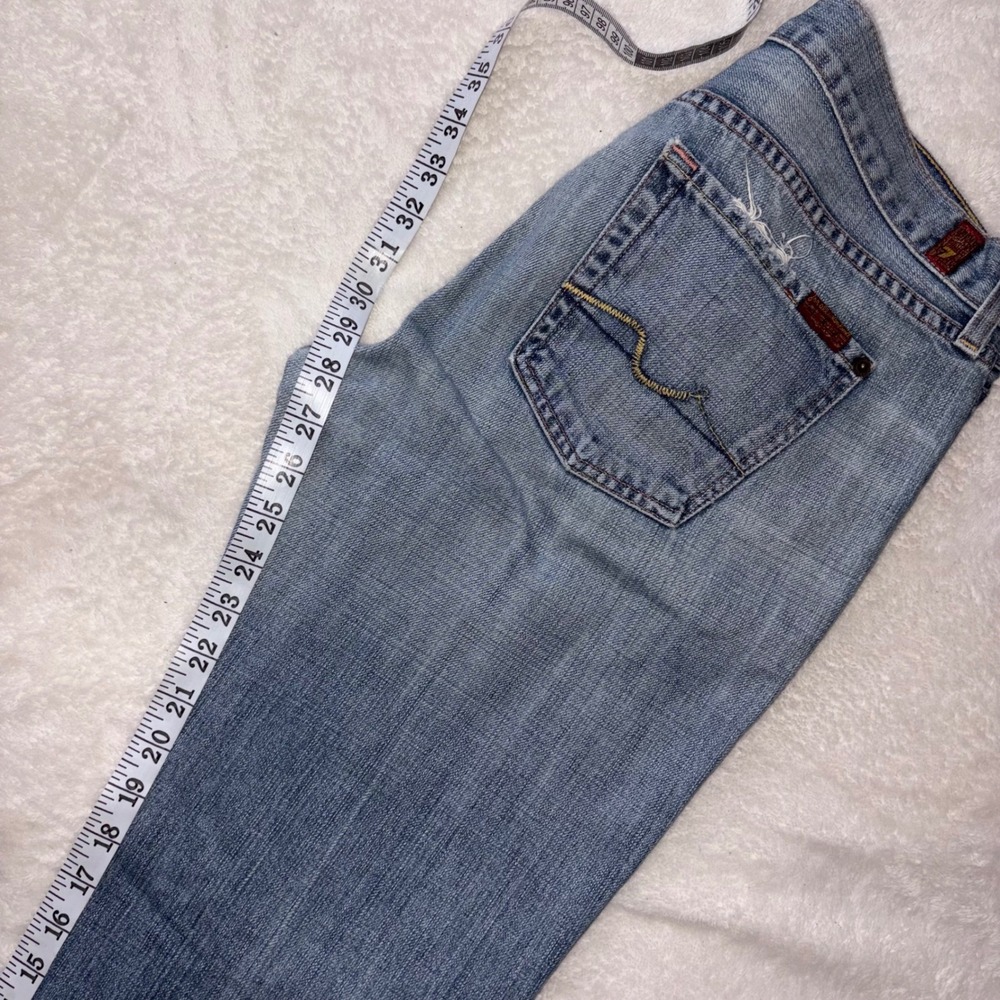 7 FOR ALL MANKIND Jeans Mens 30 Blue Bootcut Distressed USA T520061U-G-061U 29in - Picture 14 of 15